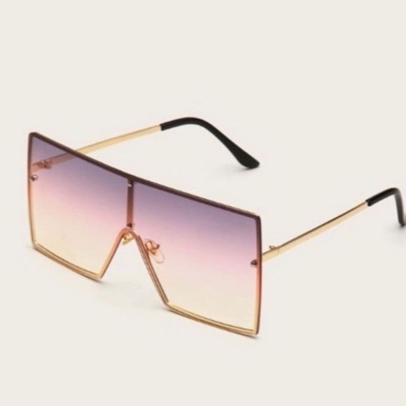 𝅺Multi Color Square Frame Sunglasses New - Picture 5 of 8